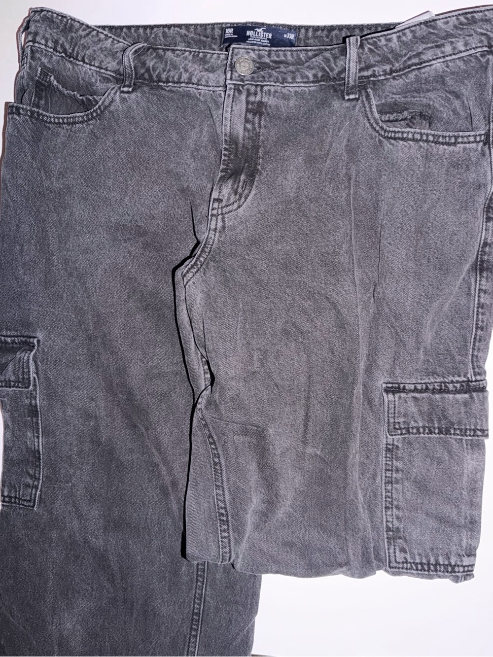 Hollister Washed Gray Cargo Jeans